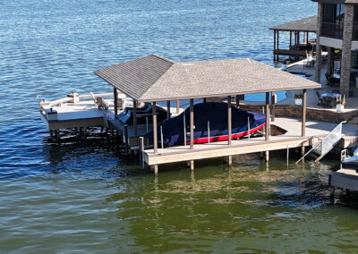Wood deck near water