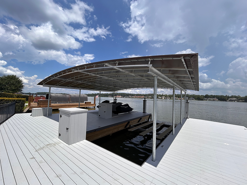 wood boat dock Lake Conroe