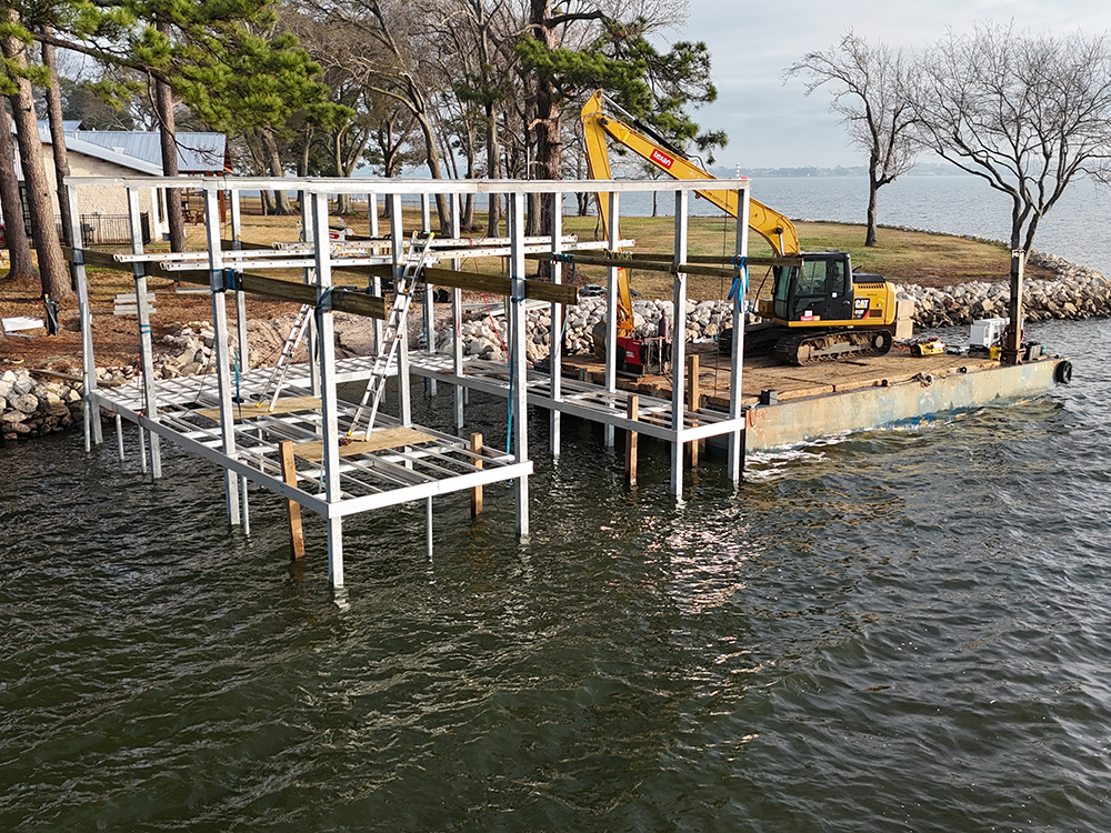 Heavy Duty Aluminum Dock Construction on Texas Lakes