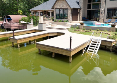 Custom Wood Dock on Lake Conroe