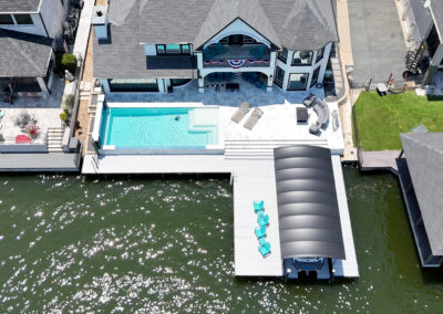 Custom Aluminum Dock & Bikini Top Boat Lift on Lake Conroe