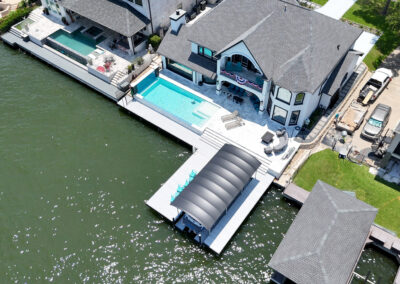 Custom Aluminum Dock & Bikini Top Boat Lift on Lake Conroe