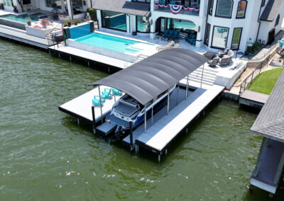Custom Aluminum Dock & Bikini Top Boat Lift on Lake Conroe
