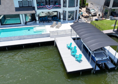 Custom Aluminum Dock & Bikini Top Boat Lift on Lake Conroe