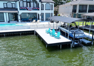 Custom Aluminum Dock & Bikini Top Boat Lift on Lake Conroe