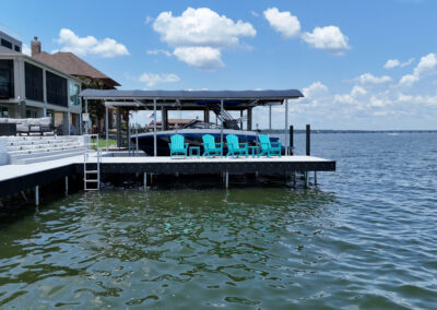 Custom Aluminum Dock & Bikini Top Boat Lift on Lake Conroe by the Boat Lift, Dock and Bulkhead Company