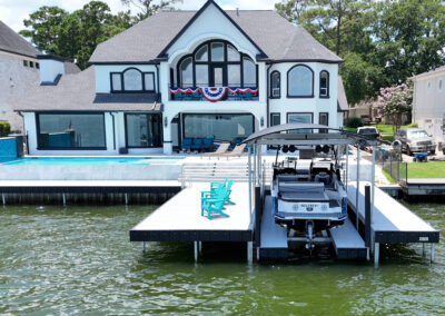 Custom Aluminum Dock & Bikini Top Boat Lift on Lake Conroe