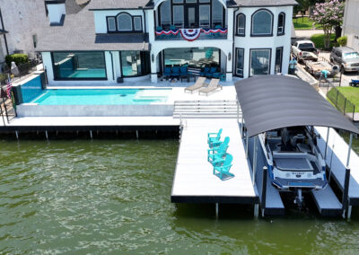 Custom Aluminum Dock & Bikini Top Boat Lift on Lake Conroe