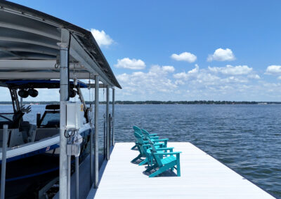 Custom Aluminum Dock & Bikini Top Boat Lift on Lake Conroe