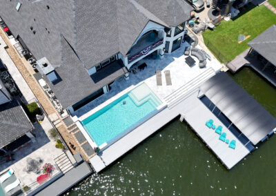 Custom Aluminum Dock & Bikini Top Boat Lift on Lake Conroe by the Boat Lift, Dock and Bulkhead Company