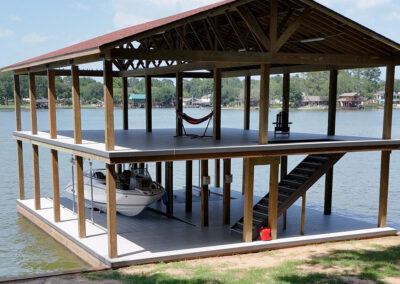 Two Story Boat House Lake Conroe and Lake Livingston from The Boat Lift, Dock and Bulkhead Company