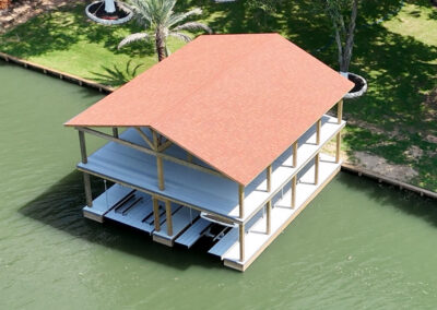 Two Story Boat House Lake Conroe and Lake Livingston from The Boat Lift, Dock and Bulkhead Company