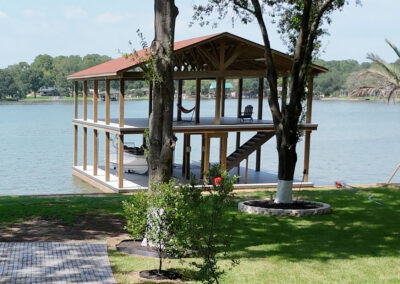 Two Story Boat House Lake Conroe and Lake Livingston from The Boat Lift, Dock and Bulkhead Company