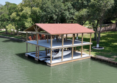 Two Story Boat House Lake Conroe and Lake Livingston from The Boat Lift, Dock and Bulkhead Company