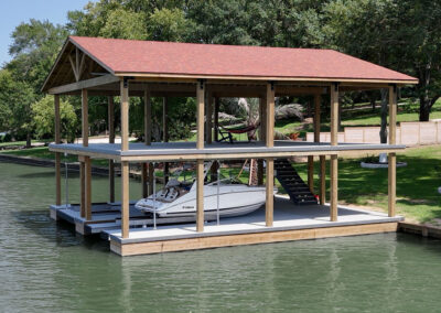 Two Story Boat House Lake Conroe and Lake Livingston from The Boat Lift, Dock and Bulkhead Company