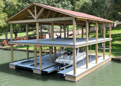 Two Story Boat House Lake Conroe and Lake Livingston from The Boat Lift, Dock and Bulkhead Company