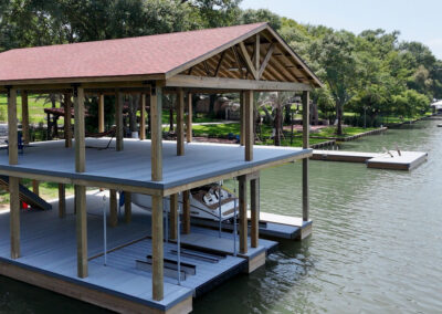 Two Story Boat House Lake Conroe and Lake Livingston from The Boat Lift, Dock and Bulkhead Company